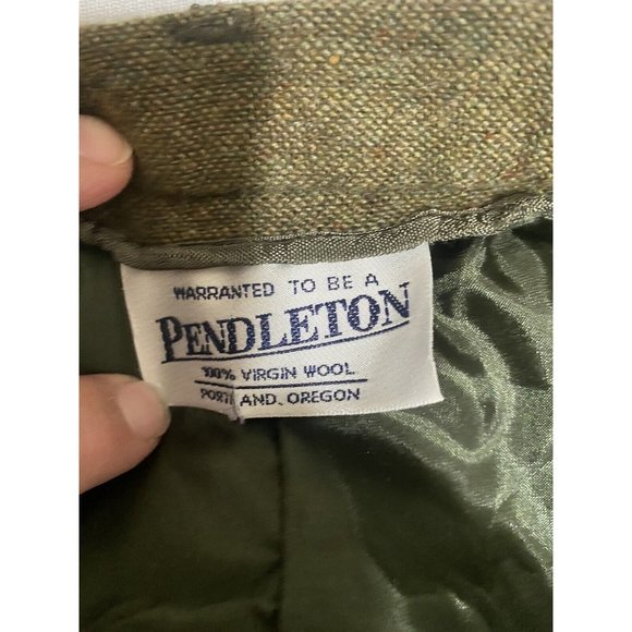 Vintage Pendleton 100% Virgin Wool Pants Womens Green Cropped Modified Size 16 - Picture 12 of 16